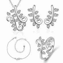 Gorgeous silver plated jewelry set pruple leaf earrings+Anklet african jewelry set margarida 48 ELY