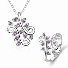 Gorgeous silver plated jewelry set pruple leaf earrings+Anklet african jewelry set margarida 48 ELY