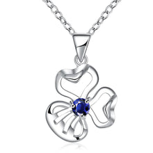 Gorgeous silver plated pendant clover flowers choker bijoux361 ELY