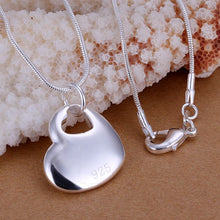 Gorgeous silver plated pendant necklace Heart Center collier wedding jewelry ELY