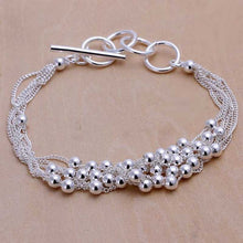 Gorgeous silver pulseras Six lines light bead pulseira diy HBH 45 ELY