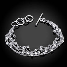 Gorgeous silver pulseras Six lines light bead pulseira diy HBH 45 ELY