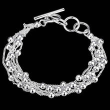 Gorgeous silver pulseras Six lines light bead pulseira diy HBH 45 ELY