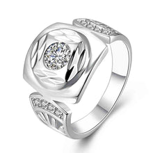 Gorgeous silver rings Hollow circular insets anillos bear bone 58 ELY