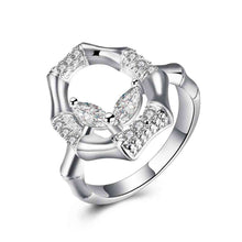 Gorgeous silver rings Hollow circular insets anillos bear bone 58 ELY