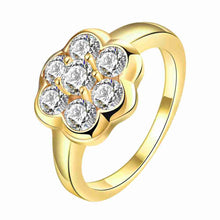 18K Gold Plating Engagement rings Large flower set crystal aliancas Jewelry European Style ELY