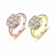 18K Gold Plating Engagement rings Large flower set crystal aliancas Jewelry European Style ELY