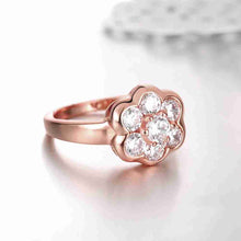 18K Gold Plating Engagement rings Large flower set crystal aliancas Jewelry European Style ELY