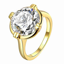 18K Gold Plating Engagement rings Large flower set crystal aliancas Jewelry European Style ELY