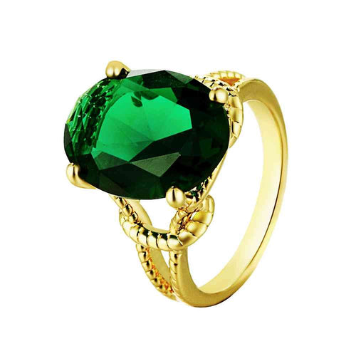 18K Gold Plating engagement ring big green gem prices in euros ruby jewelry SKGR1 5 ELY