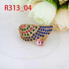 18K Gold Plated engagement ring wing colorful men ring collier plastron femme199 ELY