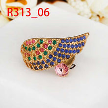 18K Gold Plated engagement ring wing colorful men ring collier plastron femme199 ELY