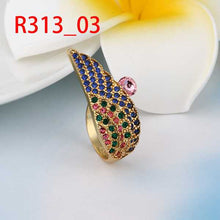18K Gold Plated engagement ring wing colorful men ring collier plastron femme199 ELY