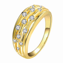 18k gold plated rings Point like crystal anel Elegant ELY