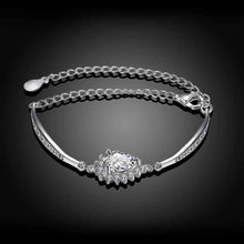 925 silver bracelets &amp; bangles crystal flower pulsera collier plastron STVH 54 ELY