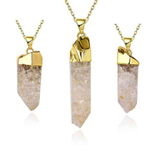 Quartz Crystal statement necklace Casual Stone collares mujer293 ELY