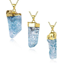 Quartz Crystal statement necklace Casual Stone collares mujer293 ELY