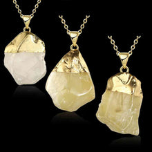 Quartz Crystal statement necklace Casual Stone collares mujer293 ELY