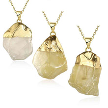 Quartz Crystal statement necklace Casual Stone collares mujer293 ELY