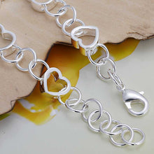 silver charm bracelet Five square hollow heart pulseras mujer collier plastron femme HBH 2 ELY