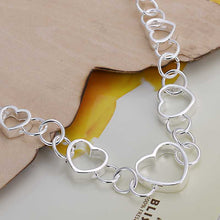 silver charm bracelet Five square hollow heart pulseras mujer collier plastron femme HBH 2 ELY
