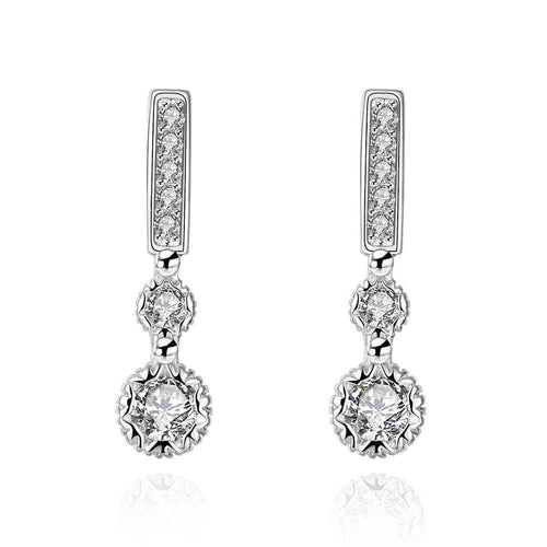 silver earings jewelry Long fall crystal drop pendientes bear Gift for her 756 ELY