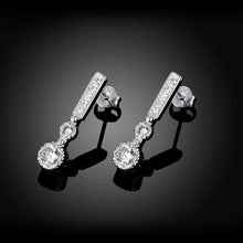 silver earings jewelry Long fall crystal drop pendientes bear Gift for her 756 ELY