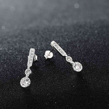 silver earings jewelry Long fall crystal drop pendientes bear Gift for her 756 ELY