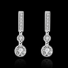 silver earings jewelry Long fall crystal drop pendientes bear Gift for her 756 ELY