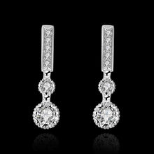 silver earings jewelry Long fall crystal drop pendientes bear Gift for her 756 ELY