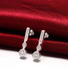 silver earings jewelry Long fall crystal drop pendientes bear Gift for her 756 ELY