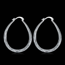 silver earring Ellipse Skin Prismatic hoop orecchini Gift for her 295 ELY