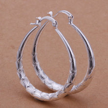 silver earring Ellipse Skin Prismatic hoop orecchini Gift for her 295 ELY