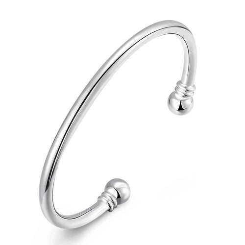 silver friendship bangle Double Balls women bracelet love SMTB 27 ELY