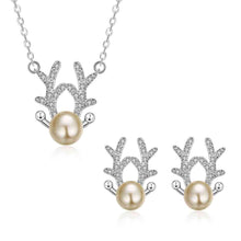 silver jewelry sets Antler Necklace+Ring+Earrings Sets wedding jewelry 6 ELY