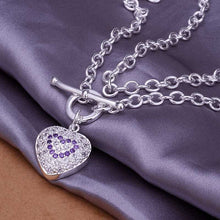 silver necklace women Purple Stone Heart perfume women jewellery2 4 ELY