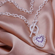 silver necklace women Purple Stone Heart perfume women jewellery2 4 ELY