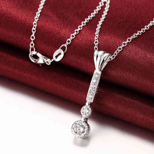 silver necklaces & pendants Long fall crystal maxi colar bijoux women 826 ELY