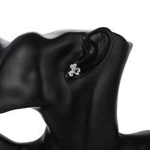 silver plated earings Cute Zircon Heart stud orecchini Elegant ELY