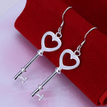 silver plated jewelry earring Heart Shaped Spoon drop pendientes sport ELY