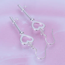 silver plated jewelry earring Heart Shaped Spoon drop pendientes sport ELY