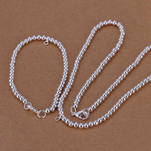 silver plated jewelry set Round Grid Necklae&Bracelet Sets charm 34 ELY