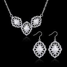 silver plated jewelry sets Prismatic necklace + earrings african jewelry set Personalized 92 ELY