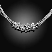 silver plated pendant necklace Six Line Gloss Bead collares143 ELY