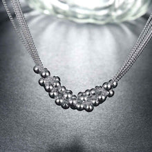 silver plated pendant necklace Six Line Gloss Bead collares143 ELY