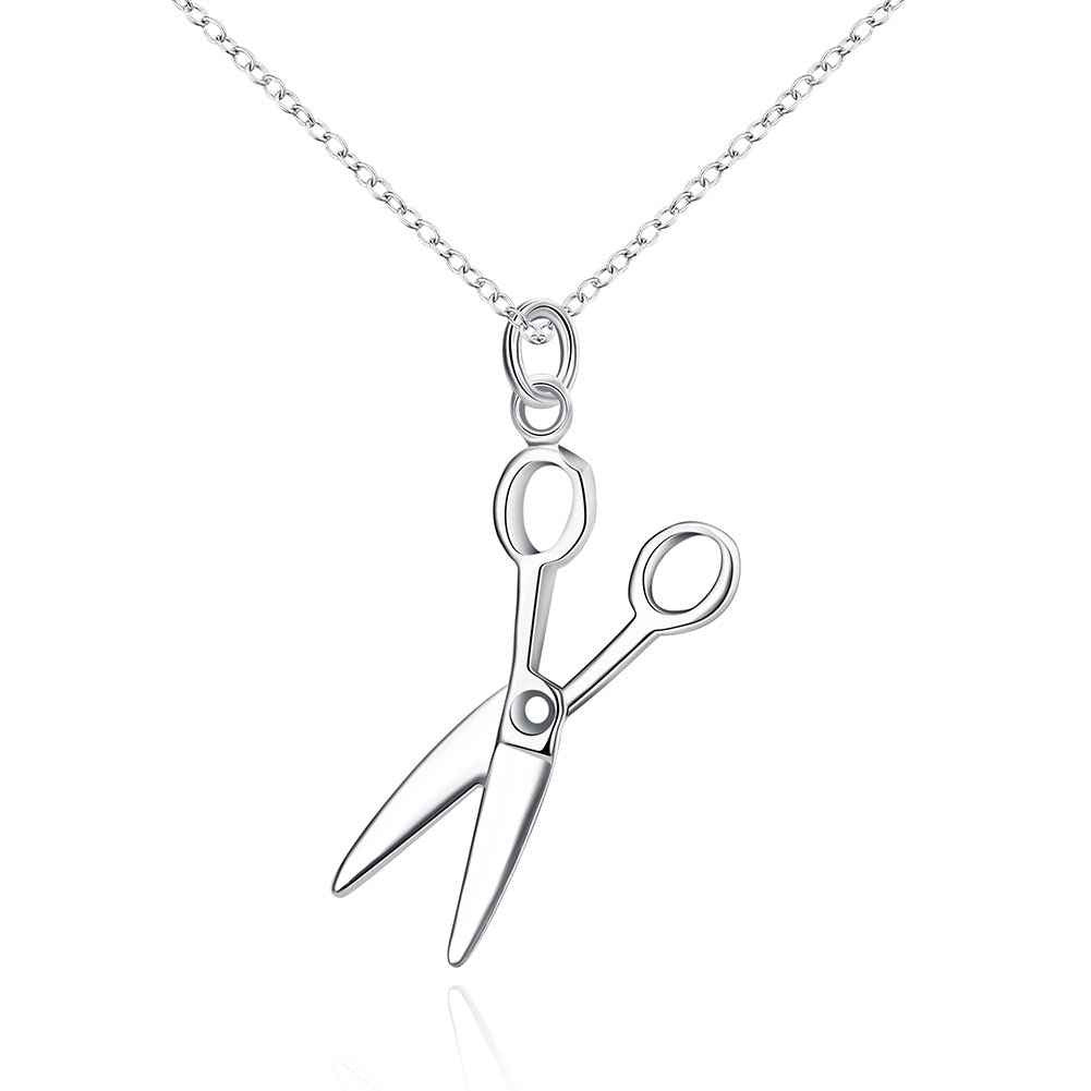 silver plated pendants Scissors collane joias ELY