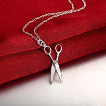 silver plated pendants Scissors collane joias ELY