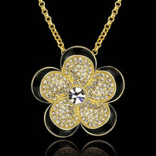 18k gold plated collar necklace black side yellow flower collier Factory ELY