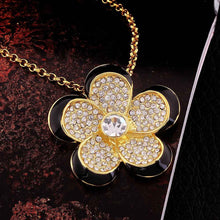 18k gold plated collar necklace black side yellow flower collier Factory ELY