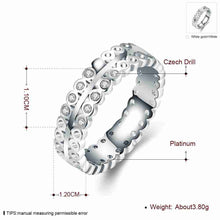 18k gold plated wedding ring Cellular inlaid crystal anel masculino ELY
